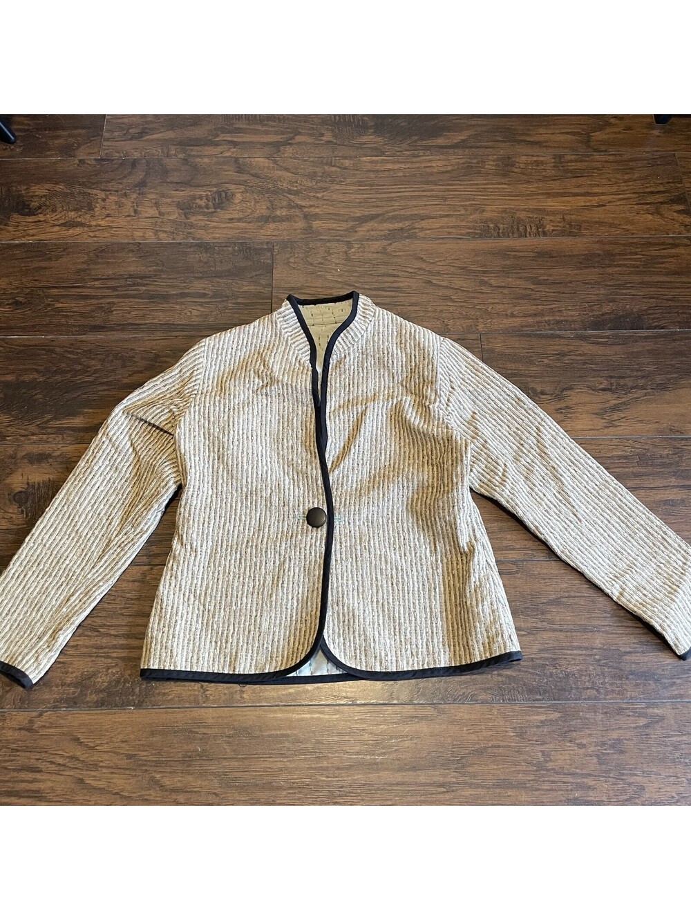 Trimdin REVERSIBLE Womens  Gray Blazer Jacket Coat Blazer Size Small